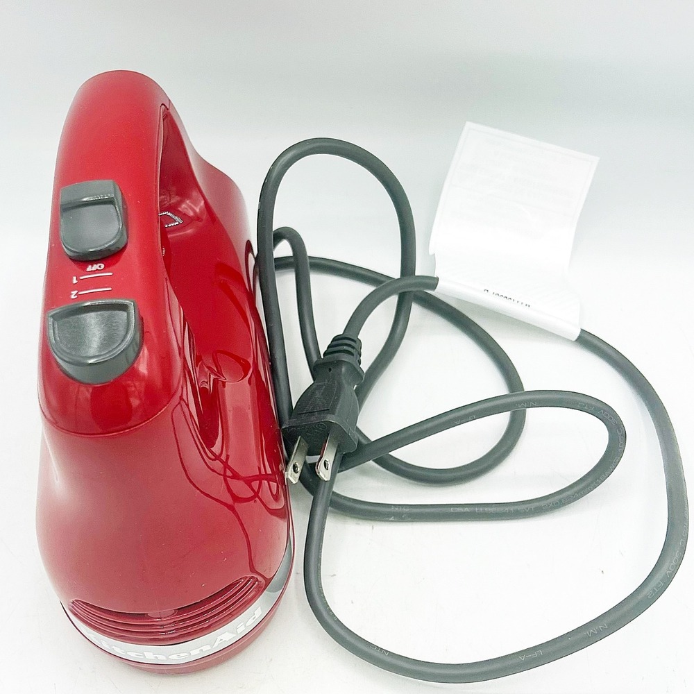 KitchenAid Hand Mixer Red 3 Speed Ultra Power KHM312ER no beaters - Picture 7 of 10